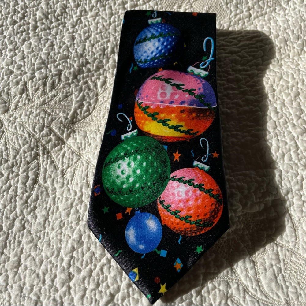 Christmas Balls Adorn This Polyester Necktie by Yuletied